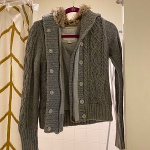 American Eagle Jacket with Faux Fur Hood